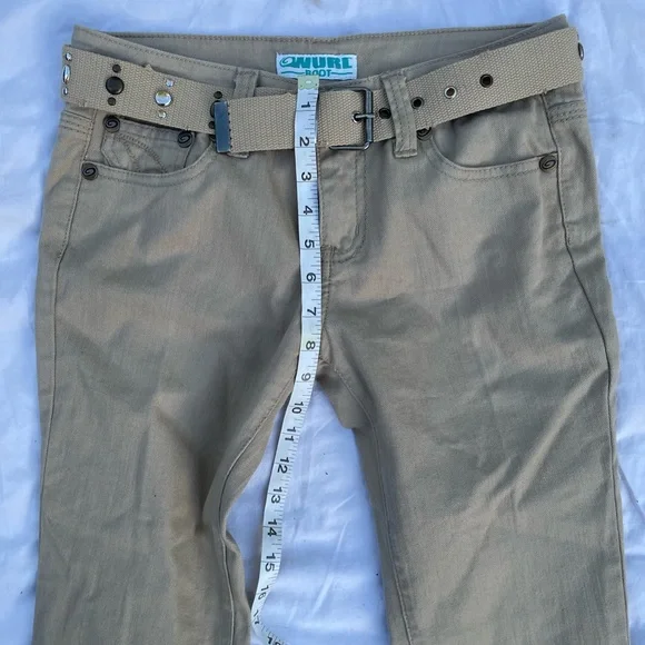 Wurl Boot khaki low rise bootcut jeans with belt - Picture 5 of 8